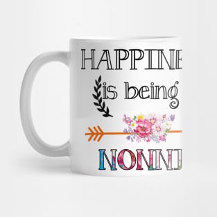 Happiness is being Nonnie floral gift Mug